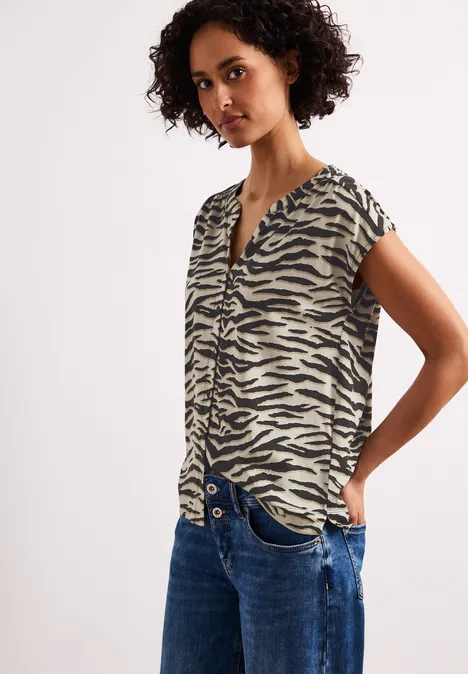 Dropped Shoulder Shirt im Blusen-Look espresso brown