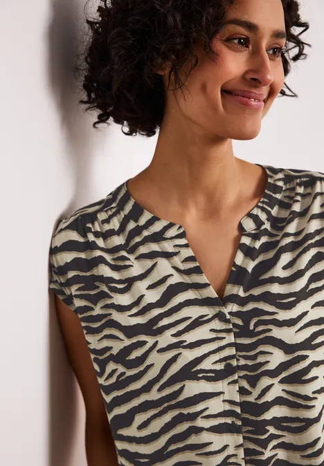 Dropped Shoulder Shirt im Blusen-Look espresso brown