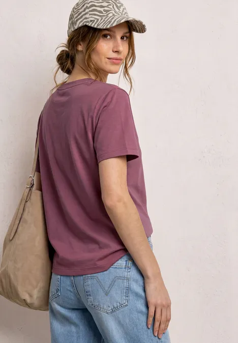 T-Shirt mit Rundhals und Herzdetail dark clouded blush T-Shirt mit Rundhals und Herzdetail dark clouded blush