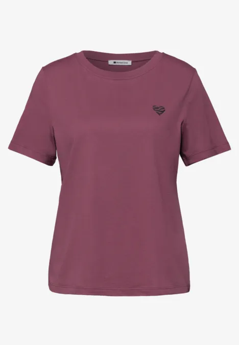 T-Shirt mit Rundhals und Herzdetail dark clouded blush T-Shirt mit Rundhals und Herzdetail dark clouded blush