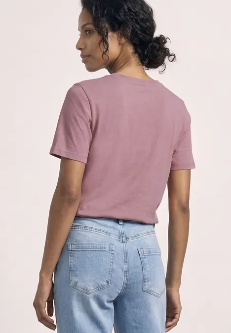 Shirt mit Rundhals und Schmucksteinen clouded blush