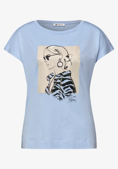 Chemise Dropped Shoulder avec imprimé calm blue