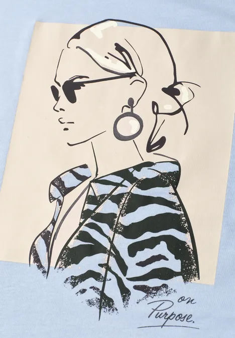 Chemise Dropped Shoulder avec imprimé calm blue