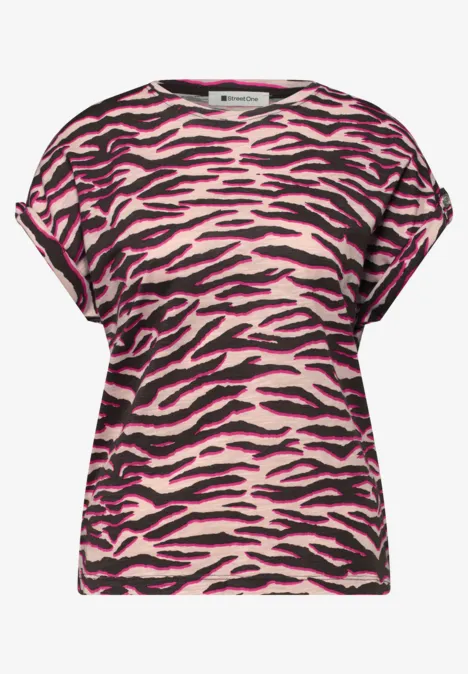 T-Shirt mit Rundhals und Knopfdetails minimal rose T-Shirt mit Rundhals und Knopfdetails minimal rose