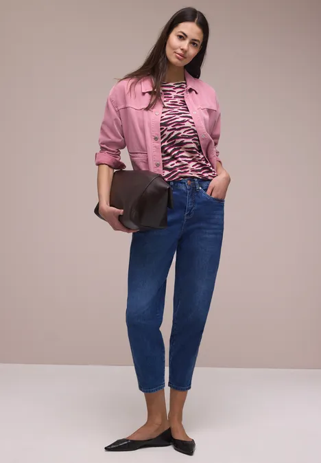 T-Shirt mit Rundhals und Knopfdetails minimal rose T-Shirt mit Rundhals und Knopfdetails minimal rose