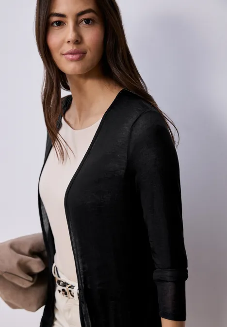 Langarm Jacke in offener Passform Black