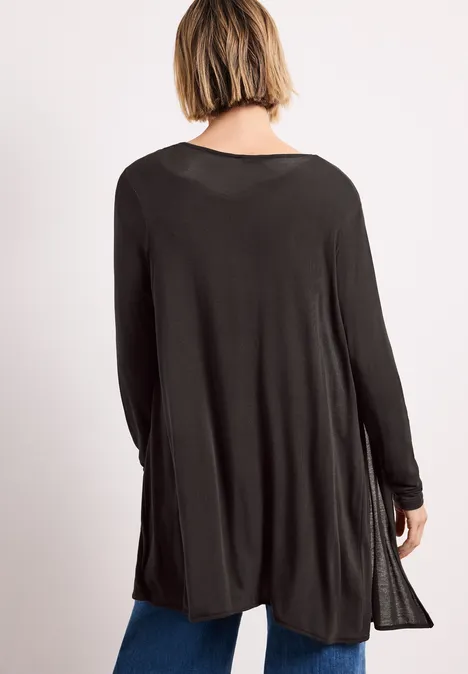 Jas met lange mouwen en een open pasvorm espresso brown