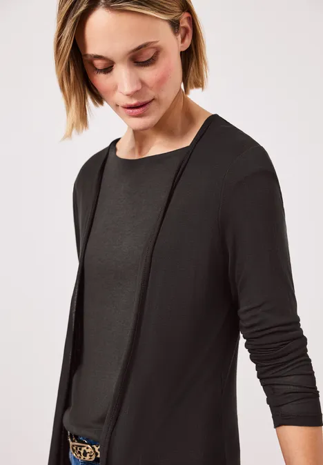 Jas met lange mouwen en een open pasvorm espresso brown