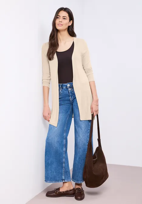 Veste à manches longues, coupe ouverte clay sand