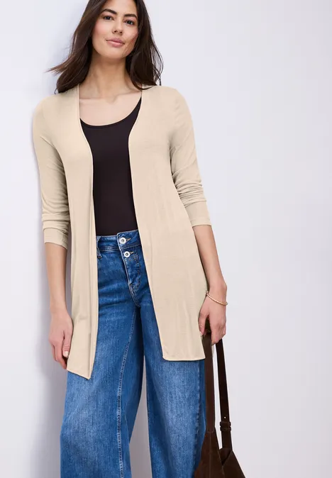 Veste à manches longues, coupe ouverte clay sand