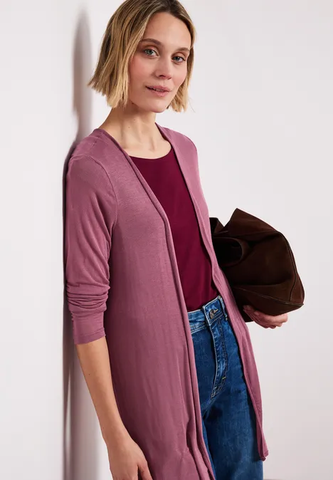 Langarm Jacke in offener Passform dark clouded blush