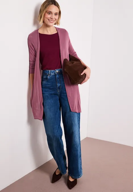 Langarm Jacke in offener Passform dark clouded blush