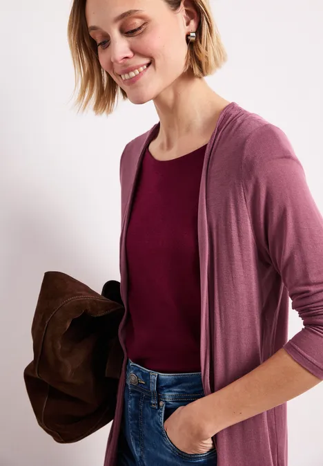 Langarm Jacke in offener Passform dark clouded blush