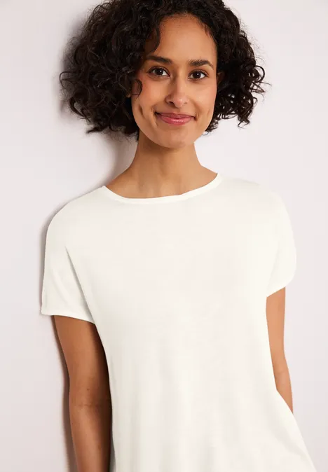 T-shirt à manches courtes avec encolure en U off white T-shirt à manches courtes avec encolure en U off white