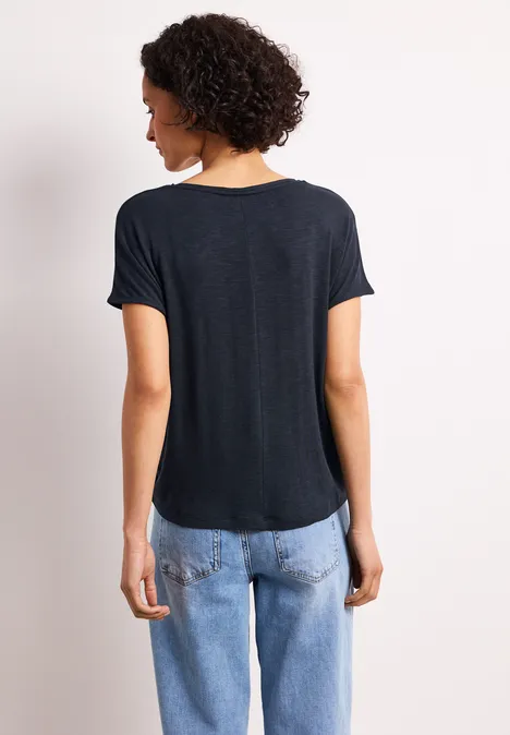 T-shirt à manches courtes avec encolure en U shadowed navy T-shirt à manches courtes avec encolure en U shadowed navy