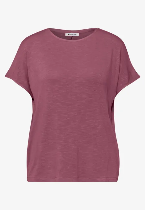 Kurzarm Shirt mit U-Boot-Ausschnitt dark clouded blush