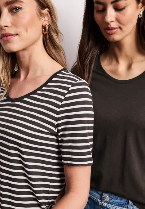 T-shirts avec col en V rond en pack de 2 espresso brown