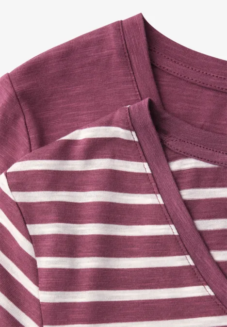 T-shirts avec col en V rond en pack de 2 dark clouded blush