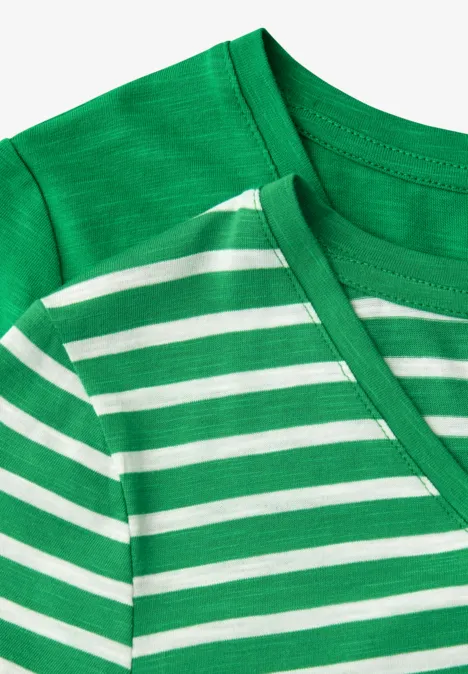 T-shirts avec col en V rond en pack de 2 ever green