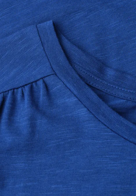Shirt mit Rundhals und Raffung amparo blue