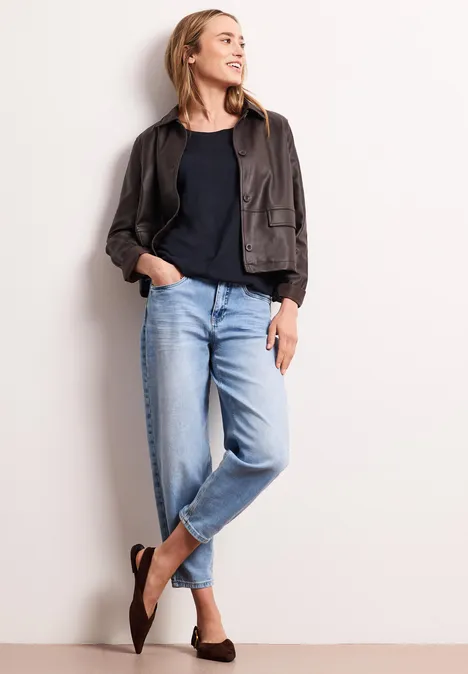 Shirt mit Rundhals und Raffung shadowed navy Shirt mit Rundhals und Raffung shadowed navy