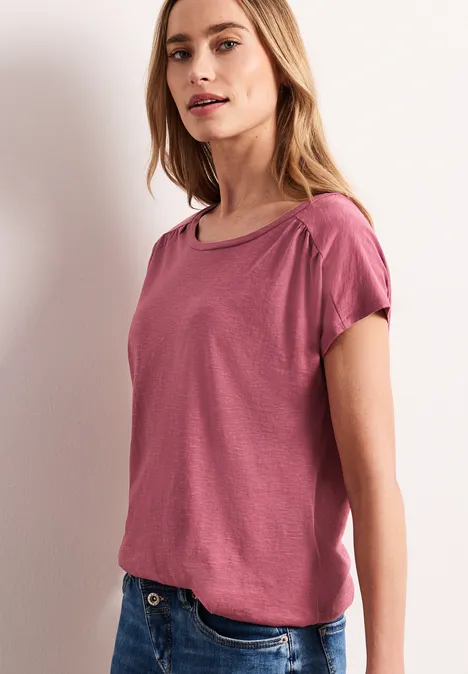 Shirt mit Rundhals und Raffung dark clouded blush Shirt mit Rundhals und Raffung dark clouded blush