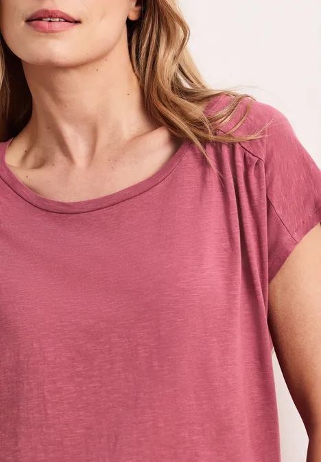 Shirt mit Rundhals und Raffung dark clouded blush Shirt mit Rundhals und Raffung dark clouded blush