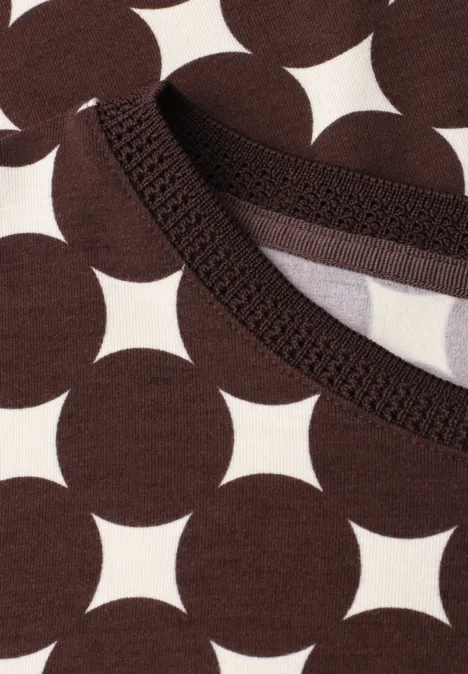 Shirt mit U-Boot-Ausschnitt und Print espresso brown
