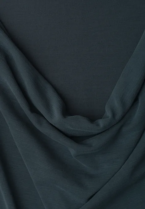 Shirt met hangende schouders en watervalvoorkant deep bound green Donkergrijze, zacht gedrapeerde stof met vloeiende plooien.