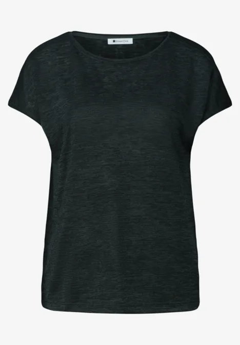 Schlichtes, schwarzes T-Shirt mit Rundhalsausschnitt