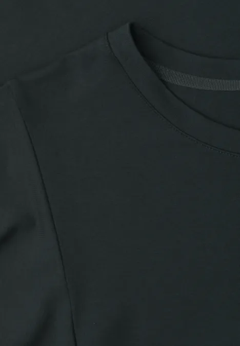 Effen zwart T-shirt met ronde hals