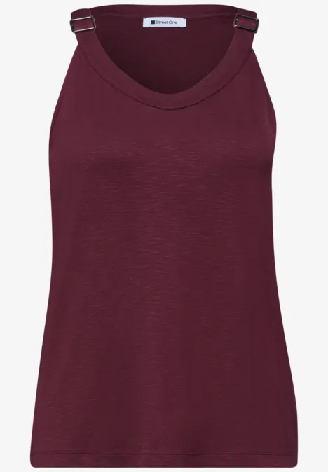 Mouwloze top in bordeauxrood