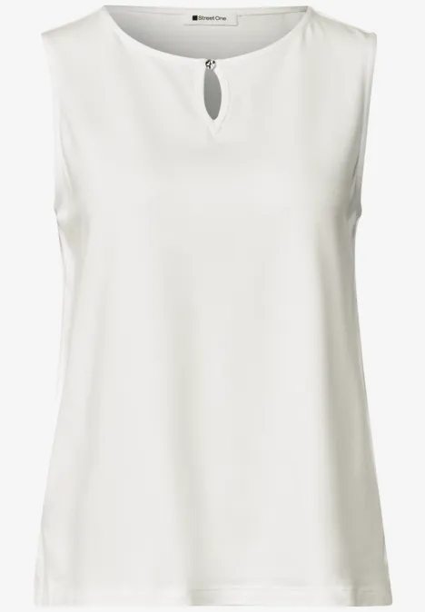 Top mit U-Boot-Ausschnitt off white