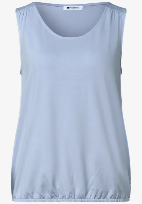 Top aus Jersey mit Elastiksaum cashmere blue Leichtes ärmelloses Top in Hellblau mit rundem Ausschnitt und elastischem Saum.