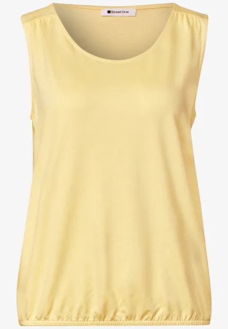 Top aus Jersey mit Elastiksaum soft yellow Ärmelloses, hellgelbes Top mit rundem Ausschnitt und elastischem Saum