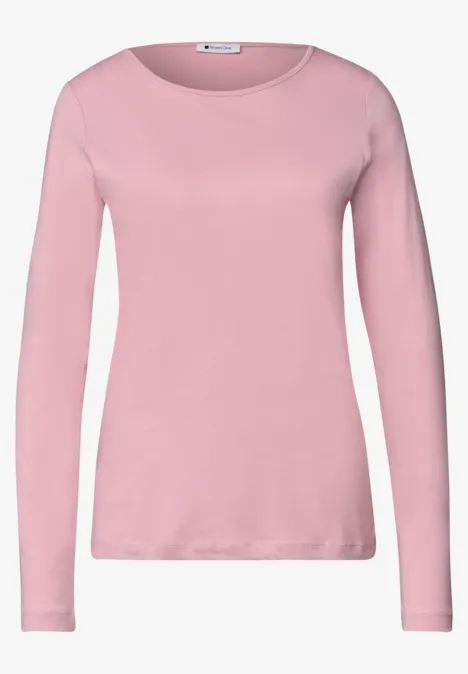 Langarm Shirts mit Rundhals im 2er-Pack black coffee/vintage blush Rosa, schlichtes Langarmshirt aus glattem Stoff