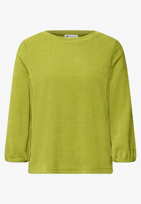 grüner Pullover mit Rundhalsausschnitt und langen Ärmeln
