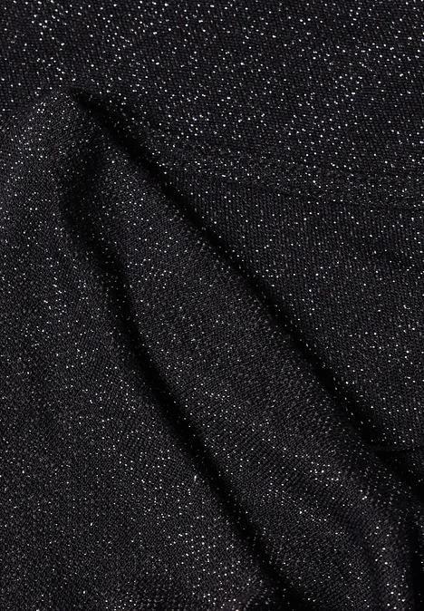 Zwarte stof met fijne zilveren glitters