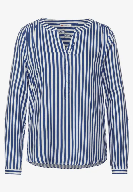 Bluse im Streifen Print vivid blue