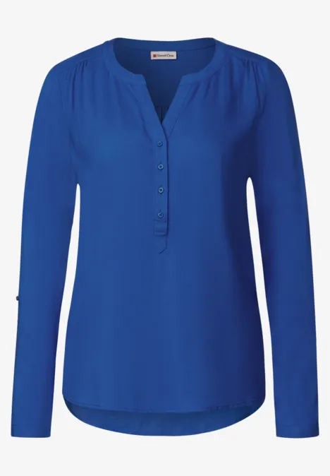 Blouse in tuniek-style fresh intense gentle blue