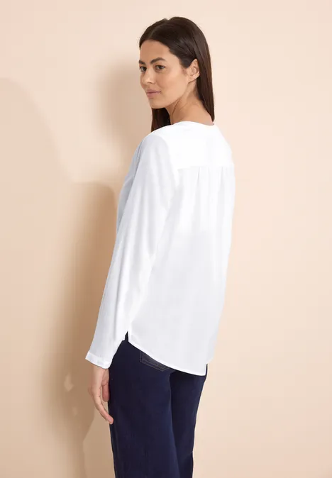 Basic Bluse in Unifarbe White