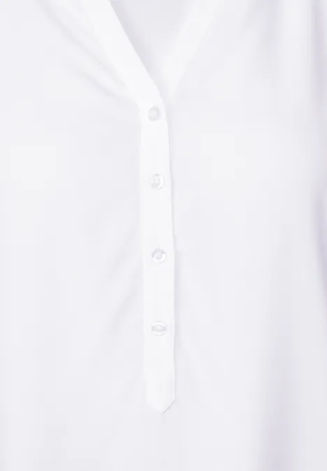 Basic Bluse in Unifarbe White
