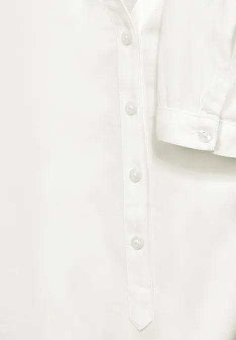 Basic Bluse in Unifarbe off white