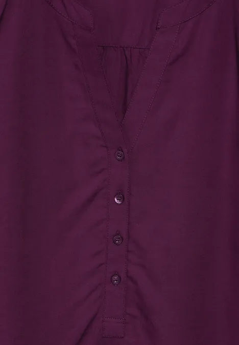 Basic blouse in effen kleur caspia purple