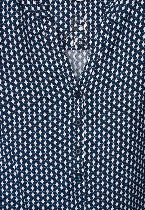 Viskose Bluse mit Print deep blue