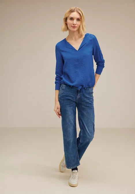 Bluse mit Raffung fresh intense gentle blue