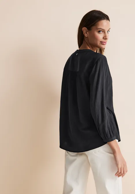 Crinkle Bluse Black