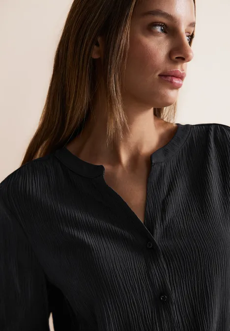 Crinkle Bluse Black