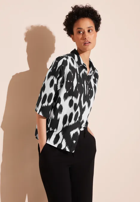 Sommer Leinen Bluse Black
