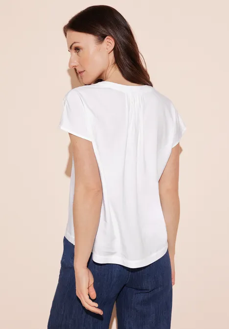 Blusenshirt in Unifarbe White